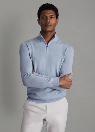 Джемпер светр reiss blackhall merino half zip, вовна меринос, l