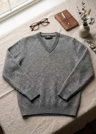 Джемпер marks & spencer сірий вовняний меринос 50%
