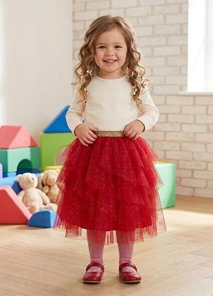 Пышная красная фатиновая юбка на девочку primark с воланами