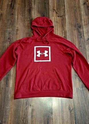 Мужская уникальная кофта худи under armour с крупным лого оригинал