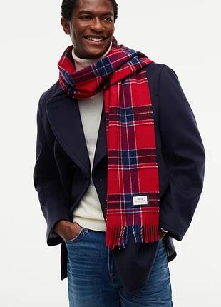 Брендовый шерстяной шарф в клетку joules fairwellstared wool scarf оригинал