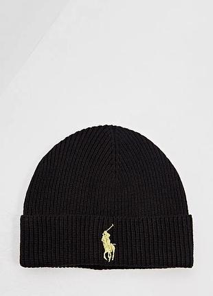 Polo ralph lauren, шапка-біні з додаванням вовни