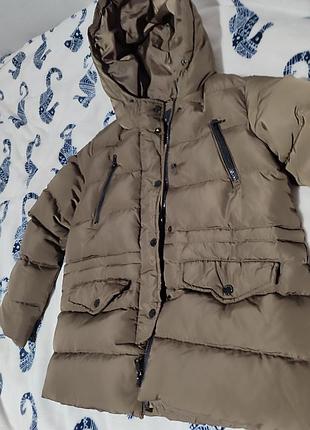 Пуховик zara xs наполнитель пух -перо натуральный