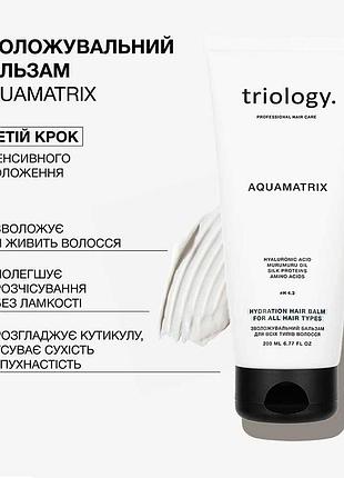 Увлажняющий бальзам для всех типов волос aquamatrix triology 200ml