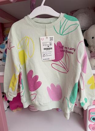 Кофта дитяча zara, м'ятна, 104 см (4 роки)
