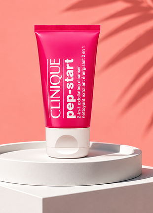 Очищающее и отшелушивающее средство 2-в-1 clinique pep-start 2-in-1 exfoliating cleanser 30ml.