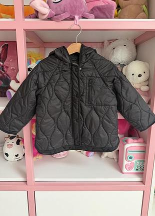 Куртка дитяча zara стьобана з капюшоном чорна