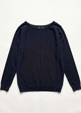 Базовый темный джемпер лонгслив intimissimi с плиссировкой в стиле minimalist quiet luxury размер м