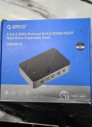 Док-станция orico 12-в-1 usb c c с корпусом m.2 pcie/sta ssd, адаптером hdmi 4k@60hz, 10gbps usb c/a, sd/tf, 20w gan, 100w pd, usb-хабом