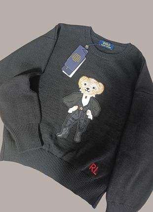 Джемпер polo ralph lauren чорний з ведмедем