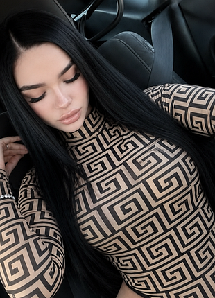 Боди женское с длинным рукавом 🖤 еластична тканина✨in vogue paris 💎 принт Греческий меандр 📏 размерs/m 🔥 бодик водолазка🤎женский боди🤎боди