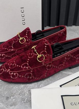 Gucci princetown horsebit gg monogram loafers женские лоферы велюр оригинал 38.5 eur