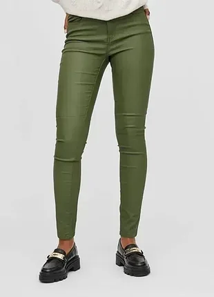 Vila штани regular waist skinny fit жіночі s m оливкові (12345992-50)