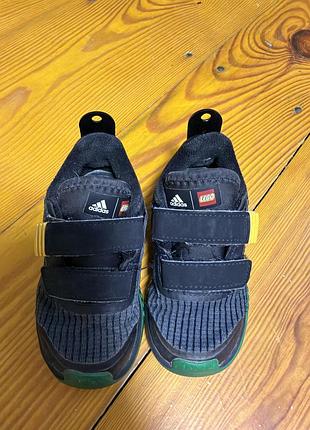 Дитячі кросівки adidas lego чорні на липучках