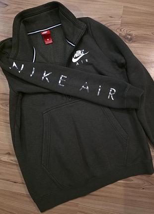 Світшот nike air оливковий з блискавкою