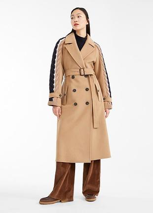 Пальто жіноче max mara двобортне вовняне кемел