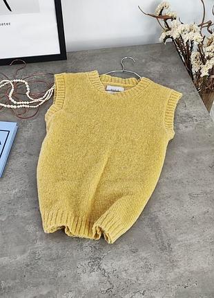 Желтый вязаный жилет pulz jeans