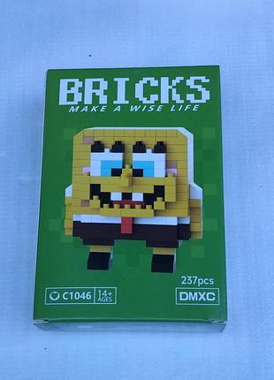 Конструктор 3d dmxc губка боб з міні блоків 237 деталей