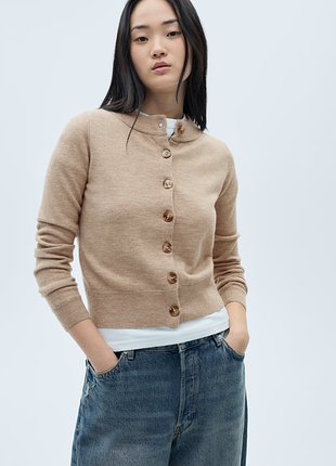 Mango with wool бежевий кардиган