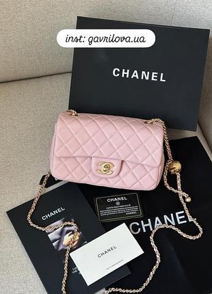 Сумка classic 1.55 small single flap in pink/gold