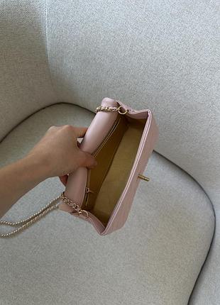 Сумка classic 1.55 small single flap in pink/gold 9