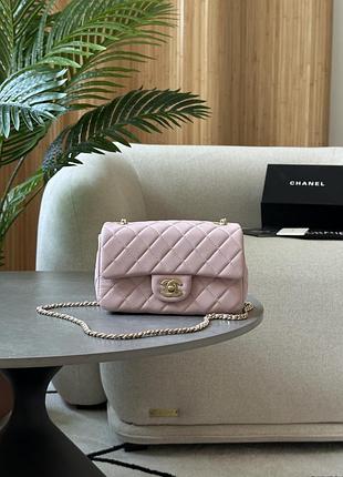 Сумка classic 1.55 small single flap in pink/gold 3