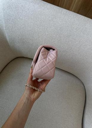 Сумка classic 1.55 small single flap in pink/gold 5