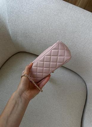 Сумка classic 1.55 small single flap in pink/gold 8