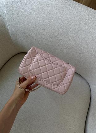 Сумка classic 1.55 small single flap in pink/gold 7