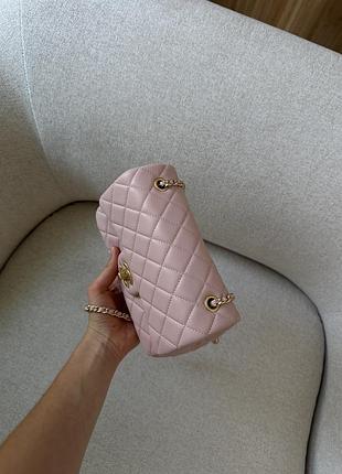 Сумка classic 1.55 small single flap in pink/gold 4