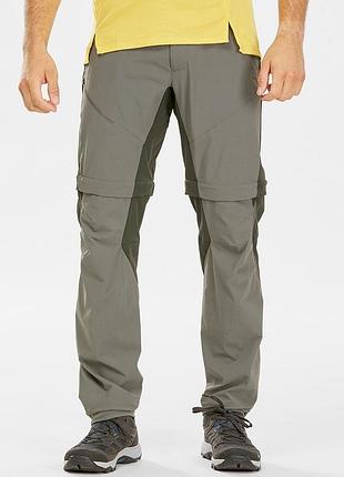 Чоловічі трекінгові штани карго трансформери decathlon quechua men grey zip-off mh550 hiking and trekking trousers розмір xl