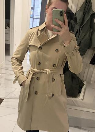 Жіночий тренч massimo dutti бежевий двобортний з поясом