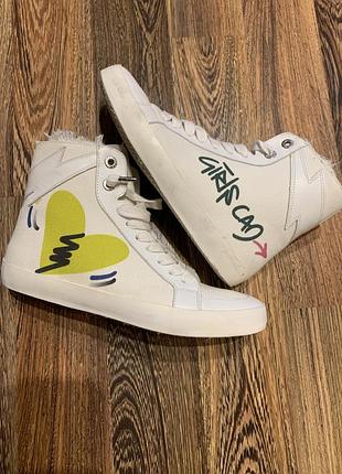Кеди zadig&voltaire білі з принтом, розмір 39, устілка 25,5 см