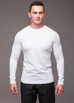 Базовий чоловічий long white лонгслів білий