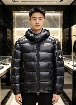 Куртка-пуховик чоловіча moncler чорна 52 розмір