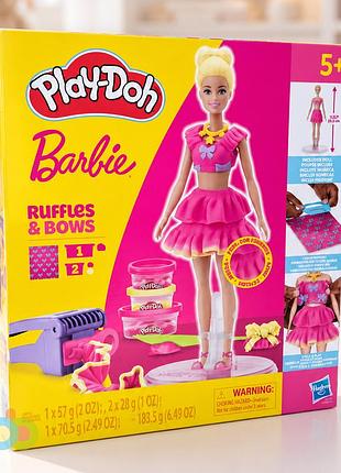 Набір для ліплення hasbro play-doh barbie рюші та бантики (g1361)
