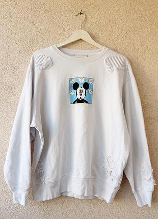 Чоловічий білий світшот iceberg & mikey mouse l-xl (42) oversize