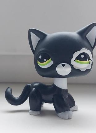 Кішка стоячка лпс пет шоп петшоп lps littlest pet shop чорно-біла фігурки іграшки фігурка іграшка дитяча пет шопи петшопи стоячки пэт шопы пэтшопы