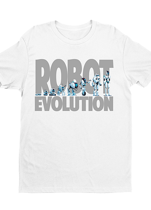 Футболка чоловіча з оригінальним принтом написом "robot evolution"  push it