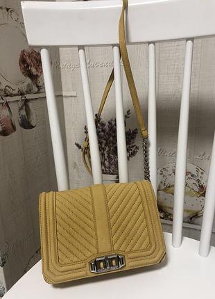 Жіноча сумка rebecca minkoff стьобана через плече гірчична