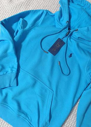 Худі polo ralph lauren блакитне з капюшоном