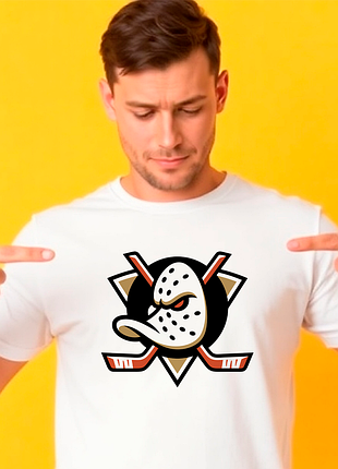 Футболка чоловіча з оригінальним принтом написом "anaheim ducks"  push it