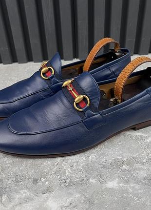 Gucci brixton web horsebit jordaan loafers чоловічі туфлі лофери шкіра оригінал 42.5 eur