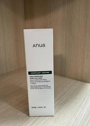 Глиняна маска для обличчя з екстрактом гуттуїнії anua heartleaf pore clay pack 100 мл