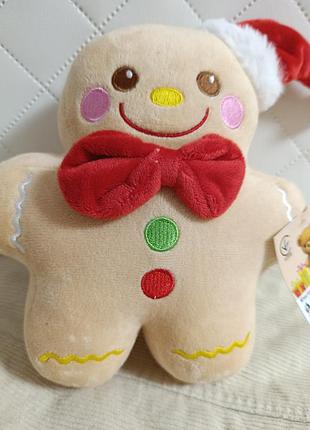 Новая мягкая новогодняя игрушка имбирный пряничный человечек, 22 см, с биркой christmas gingerbread mak plush toy.