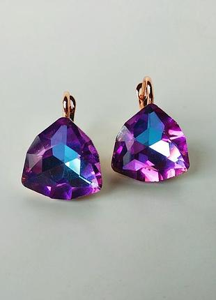 Серьги с кристаллами swarovski " сияние "