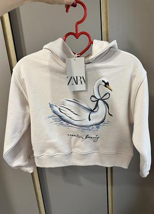 Худі zara 130, худі для дівчинки, молочний худі zara