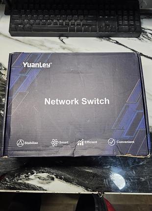 18-портовый 2,5g u-управляемый ethernet коммутатор, 16 x 2,5g base-t портов, 2 x 10g sfp+, совместимый с 100/1000/2500 мбит/с, металлический.