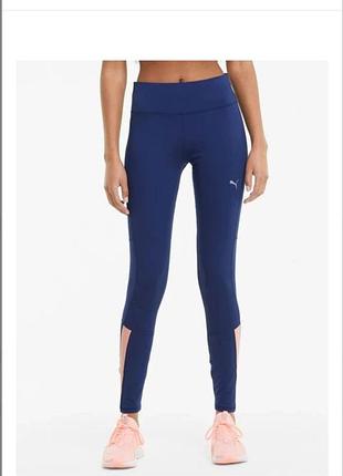 Спортивные леггинсы для фитнеса женские puma run fav reg rise full tight 52019112 m elektro blue