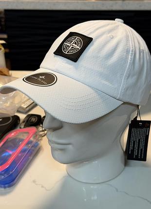 Stone island кепка бейсболка біла нова з бірками та етикетками легка дихаюча м’яка 56–58 см унісекс